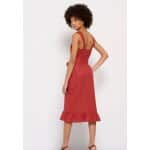Γυναικείο Midi Φόρεμα Linen blend Κοραλλί FUNKY BUDDHA FBL007-133-13 - Image 4