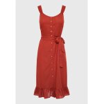Γυναικείο Midi Φόρεμα Linen blend Κοραλλί FUNKY BUDDHA FBL007-133-13 - Image 6