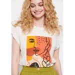Γυναικείο Βαμβακερό t-shirt με τύπωμα Εκρού FBL007-194-04 - Image 2