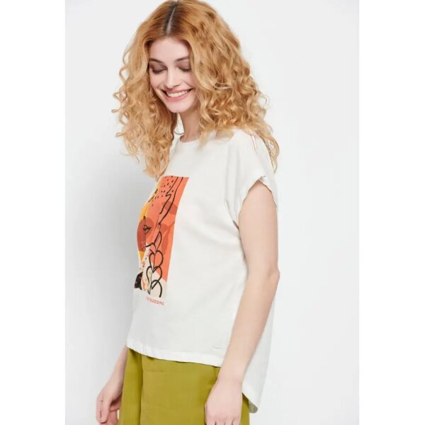 Γυναικείο Βαμβακερό t-shirt με τύπωμα Εκρού FBL007-194-04 - Image 5