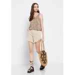 Γυναικείο Jeans Shorts με φθορές Μπεζ FUNKY BUDDHA FBL007-405-03 - Image 2