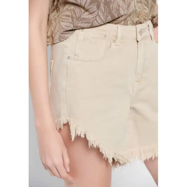 Γυναικείο Jeans Shorts με φθορές Μπεζ FUNKY BUDDHA FBL007-405-03 - Image 3