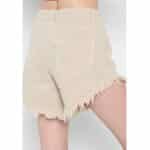 Γυναικείο Jeans Shorts με φθορές Μπεζ FUNKY BUDDHA FBL007-405-03 - Image 5