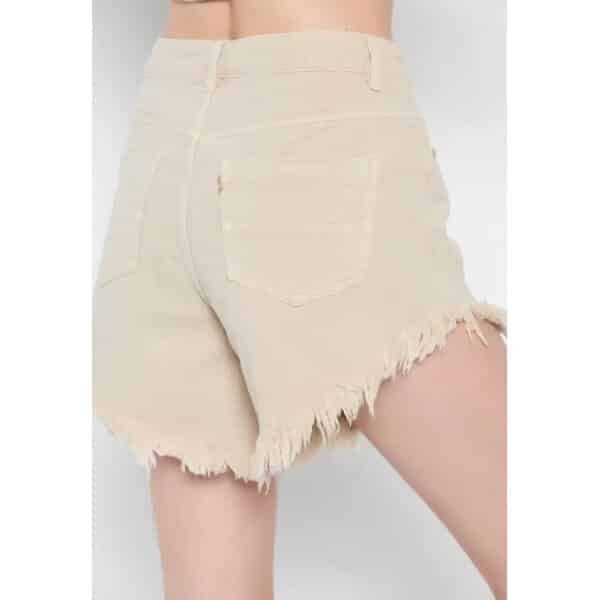 Γυναικείο Jeans Shorts με φθορές Μπεζ FUNKY BUDDHA FBL007-405-03 - Image 5