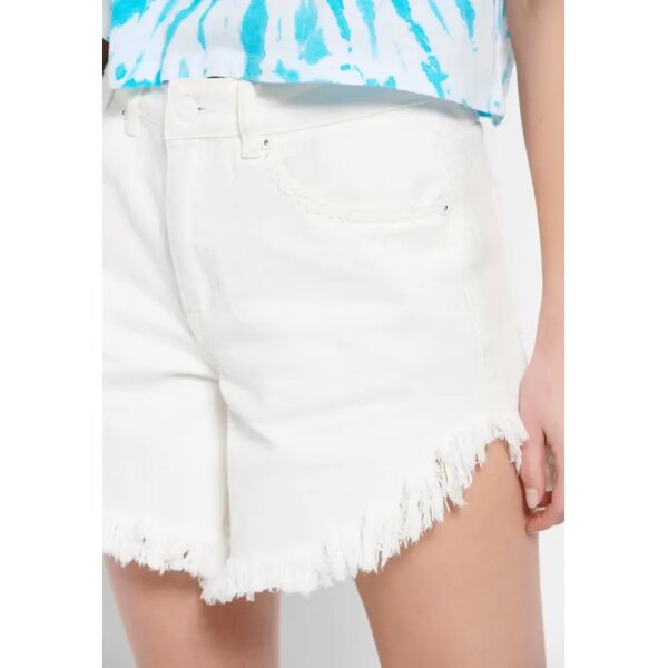 Γυναικείο Jeans Shorts με φθορές Λευκό FUNKY BUDDHA FBL007-405-03 - Image 3