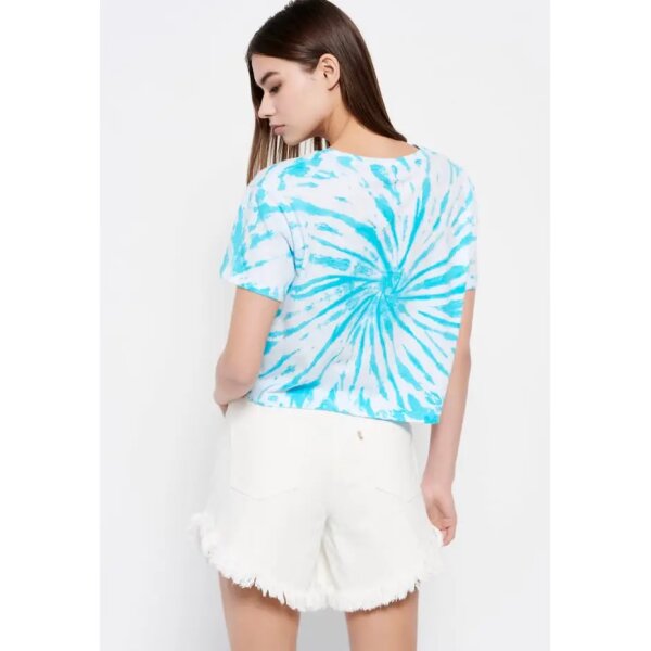 Γυναικείο Jeans Shorts με φθορές Λευκό FUNKY BUDDHA FBL007-405-03 - Image 4
