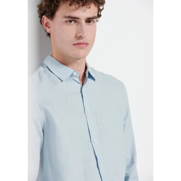 Ανδρικό Πουκάμισο Λινό FUNKY BUDDHA FBM007-001-05 Γαλάζιο - Image 4