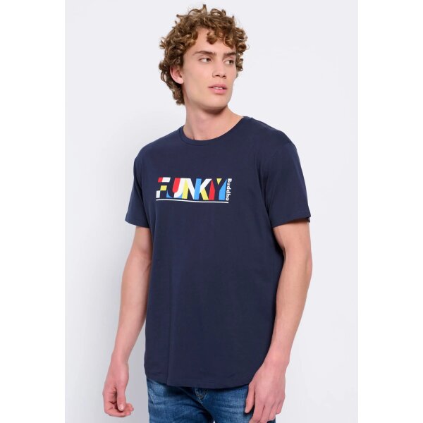 Ανδρική Μπλούζα FUNKY BUDDHA FBM007-024-04 Μπλέ - Image 2