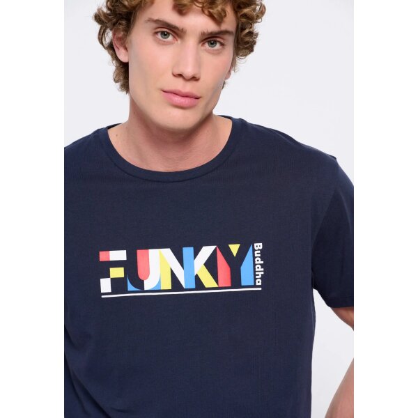 Ανδρική Μπλούζα FUNKY BUDDHA FBM007-024-04 Μπλέ - Image 6