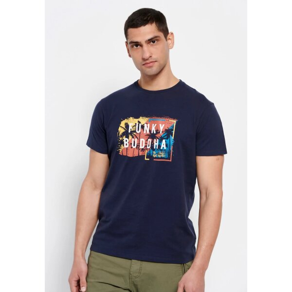 Ανδρική Μπλούζα FUNKY BUDDHA FBM007-047-04 Μπλέ - Image 3