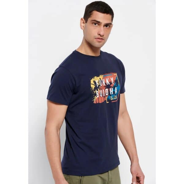 Ανδρική Μπλούζα FUNKY BUDDHA FBM007-047-04 Μπλέ - Image 6