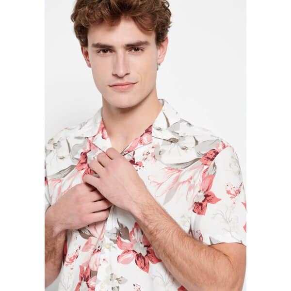 FBM007-073-05_WHITE_3 Ανδρικό Πουκάμισο FUNKY BUDDHA FBM007-073-05 FBM007-073-05 Λευκό - Image 4