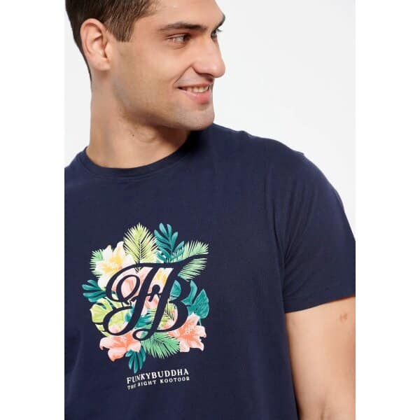 Ανδρική Μπλούζα FUNKY BUDDHA FBM007-342-04 Μπλέ - Image 4