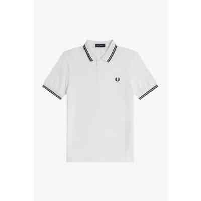 Ανδρική Μπλούζα POLO FRED PERRY PIQUE TWIN TIPPED M3600 Λευκό
