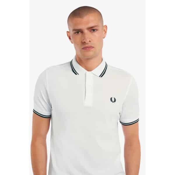 M3600_200_7-800x800 Ανδρική Μπλούζα POLO FRED PERRY PIQUE TWIN TIPPED M3600 Λευκό - Image 6
