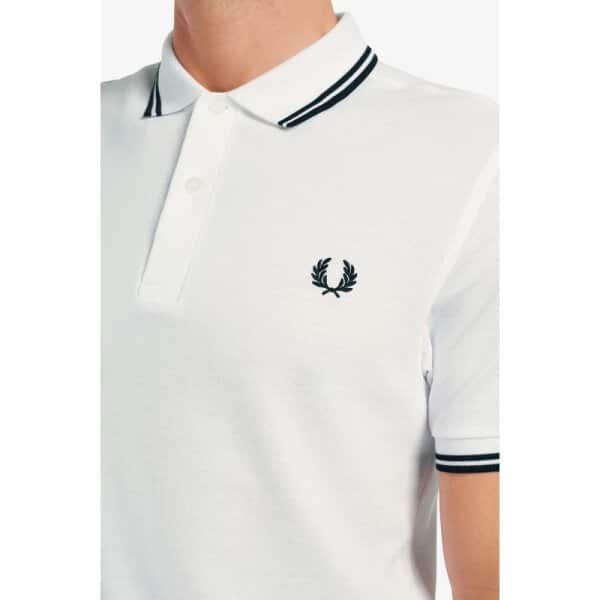 M3600_200_8-800x800 Ανδρική Μπλούζα POLO FRED PERRY PIQUE TWIN TIPPED M3600 Λευκό - Image 7