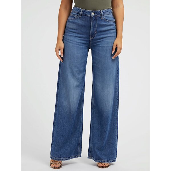 W3GA82D4MU4-SNNM Γυναικείο Παντελόνι Jeans  με φαρδιά μπατζάκια GUESS W3GA82D4MU4 - Image 2