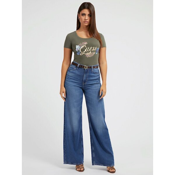 W3GA82D4MU4-SNNM-ALT1 Γυναικείο Παντελόνι Jeans  με φαρδιά μπατζάκια GUESS W3GA82D4MU4 - Image 1