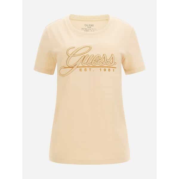 W3GI36I3Z14-A60N-ALTGHOST Γυναικεία Μπλούζα T-shirt με λογότυπο GUESS Μπέζ W3GI36I3Z14-A60N - Image 4