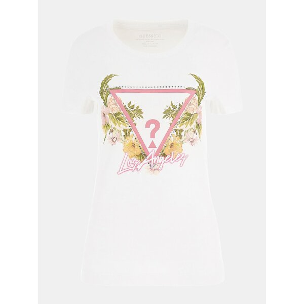 W3GI41J1314-G011-ALTGHOST Γυναικεία Μπλούζα T-shirt με τριγωνικό λογότυπο GUESS Λευκό W3GI41J1314-G011 - Image 4