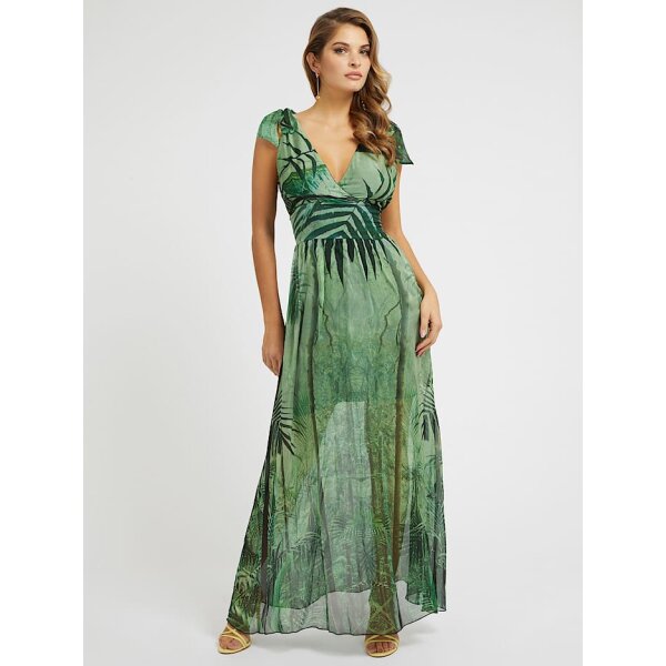 W3GK50WE550-P88H Μακρύ φόρεμα από μικτό μετάξι GUESS W3GK50WE550 - Image 1