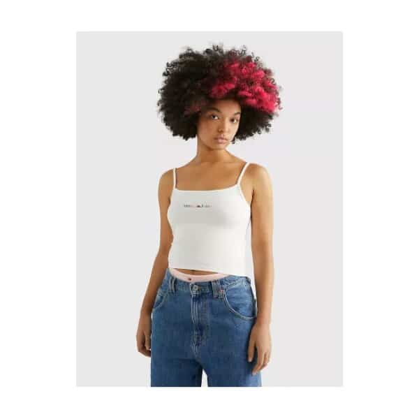 Γυναικείο Top Λευκό ΜΕ ΠΟΛΥΧΡΩΜΟ ΛΟΓΟΤΥΠΟ TOMMY JEANS DW0DW15442-YBR - Image 1