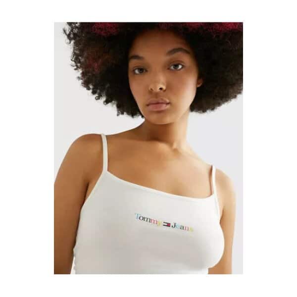 Γυναικείο Top Λευκό ΜΕ ΠΟΛΥΧΡΩΜΟ ΛΟΓΟΤΥΠΟ TOMMY JEANS DW0DW15442-YBR - Image 3