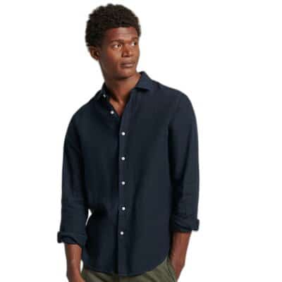 Ανδρικό Πουκάμισο Λινό SUPERDRY CASUAL LINEN M4010607A Μπλέ