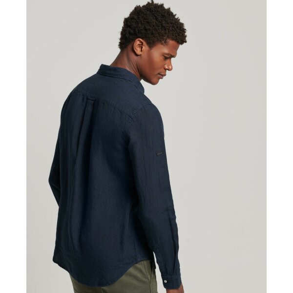 Ανδρικό Πουκάμισο Λινό SUPERDRY CASUAL LINEN M4010607A Μπλέ - Image 2