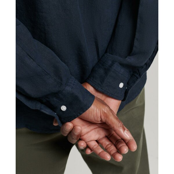 Ανδρικό Πουκάμισο Λινό SUPERDRY CASUAL LINEN M4010607A Μπλέ - Image 3