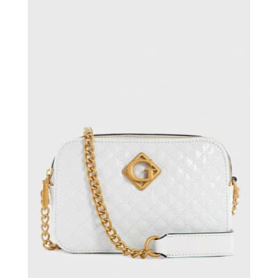 Mini τσάντα χιαστί nerina καπιτονέ GUESS GA875714-WHITE