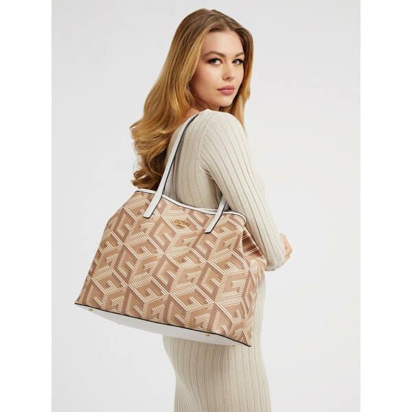 Shopper vikky με λογότυπο g cube Μπεζ HWSA6995290 - Image 2