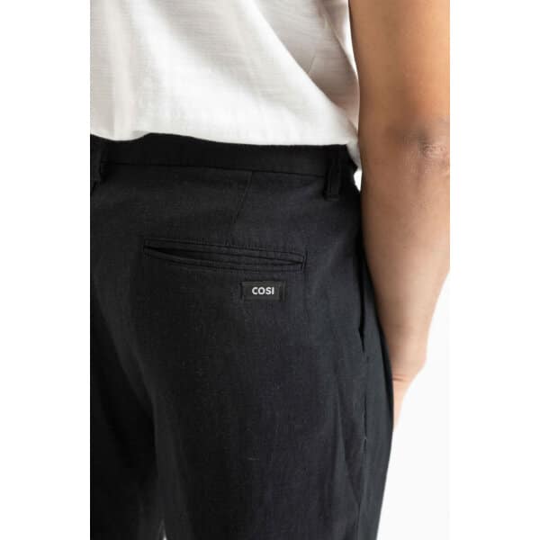 Ανδρικό Παντελόνι Λινό COZI JEANS 61-CAPUA 10 Μαύρο - Image 3
