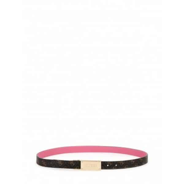 Guess Γυναικεία Ζώνη Logo Διπλής Όψης σε Χρώμα Καφέ-Ροζ BW7796VIN25 BWT - Image 2