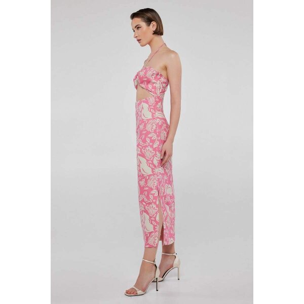 Halter φόρεμα με ανοίγματα σε φούξια εμπριμέ BLAKE Mind Matter 2023S335 - Image 2