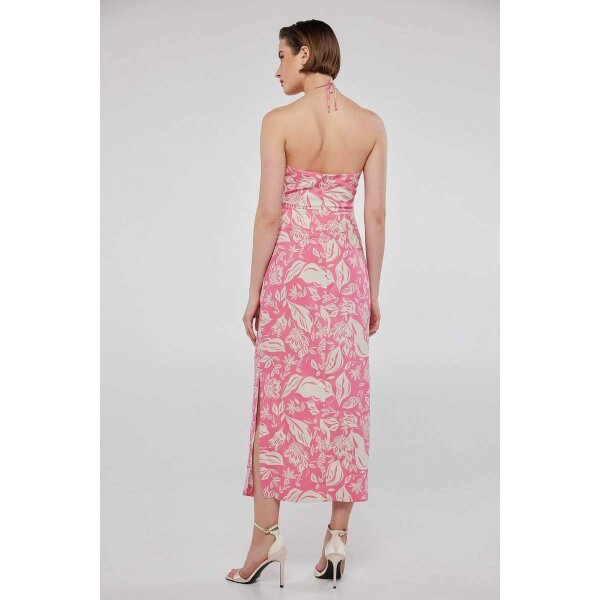 Halter φόρεμα με ανοίγματα σε φούξια εμπριμέ BLAKE Mind Matter 2023S335 - Image 3