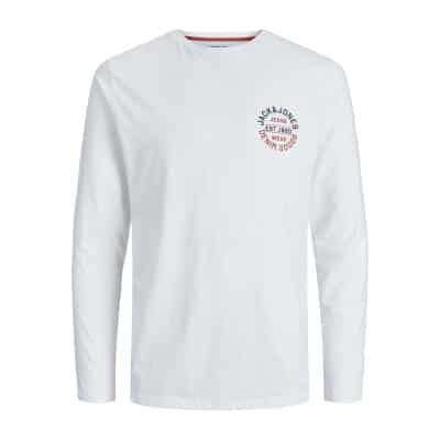 Ανδρική Μπλούζα JACK & JONES 12235747 Λευκό