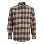 Ανδρικό Πουκάμισο Φανέλα JACK & JONES 12236873 Μπλε Καφέ - Image 2