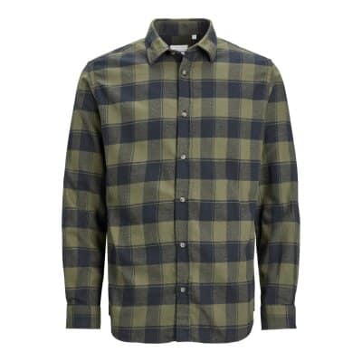 Ανδρικό Πουκάμισο Φανέλα JACK & JONES 12236873 Μπλε Χακί