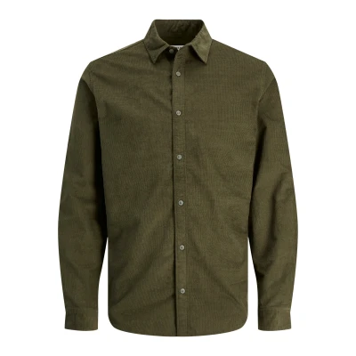 Ανδρικό Πουκάμισο Κοτλέ JACK & JONES 12236937 Χακί