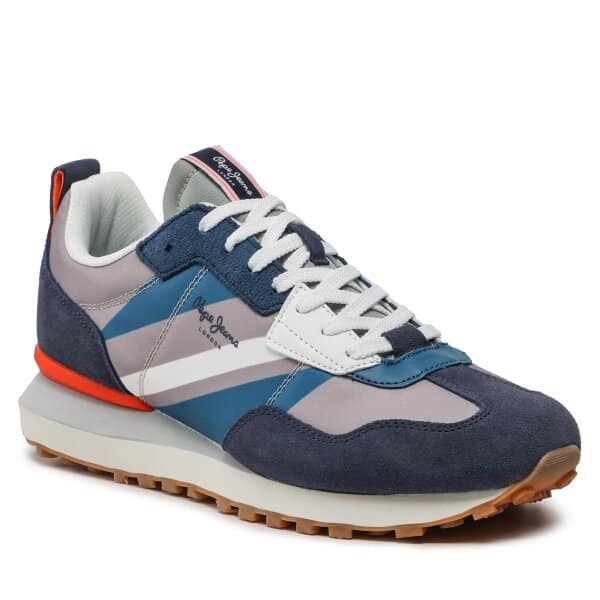 athletika-pepe-jeans-foster-man-print-pms30944-ocean-588 (1) Ανδρικό Παπούτσι PEPE JEANS FOREST MAN PRINT PMS30944 Μπλέ Γκρί - Image 2