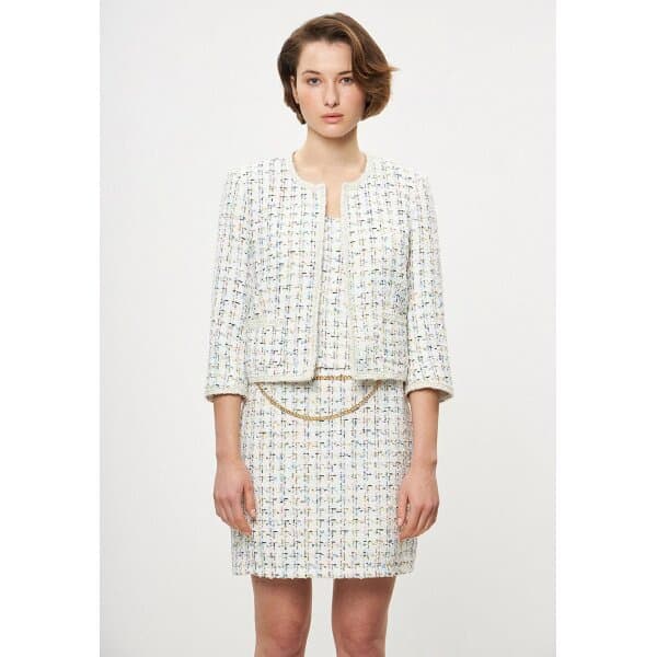 04.38001b-1 Σακάκι  Λευκό Tweed Desiree 04.38001 - Image 1