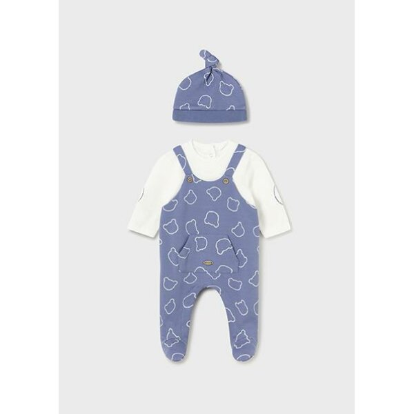 Παιδικό φορμάκι σαλοπέτα με καπέλο μπλε Mayoral 13-02673-080 - Image 2