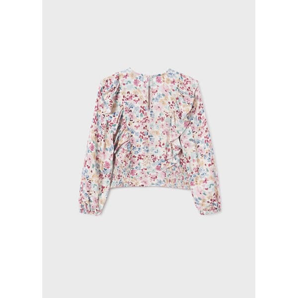 13-07177-035-L-5 ΠΑΙΔΙΚΗ ΜΠΛΟΥΖΑ ΛΕΥΚΗ FLORAL ΚΟΡΙΤΣΙ MAYORAL 13-07177-035 - Image 4