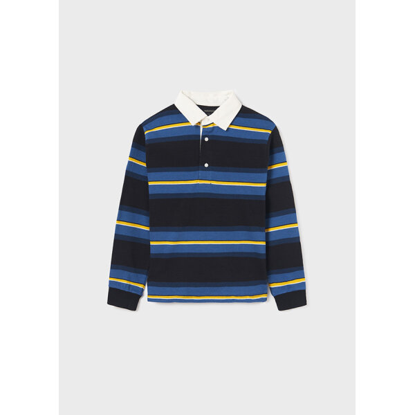 13-07182-038-L-4 ΠΑΙΔΙΚΗ ΜΠΛΟΥΖΑ ΠΟΛΟ ΜΕ ΡΙΓΕΣ ΜΠΛΕ ΑΓΟΡΙ MAYORAL 13-07182-038 - Image 1