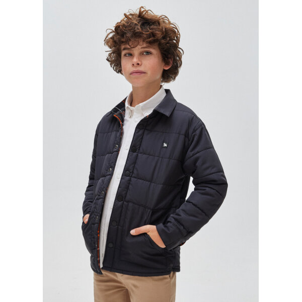 13-07184-043-L-1 ΠΑΙΔΙΚΟ ΠΟΥΚΑΜΙΣΟ JACKET ΕΞΩΤΕΡΙΚΟ ΔΙΠΛΗΣ ΟΨΗΣ ΑΓΟΡΙ ΜΑΥΡΟ MAYORAL 13-07184-043 - Image 1