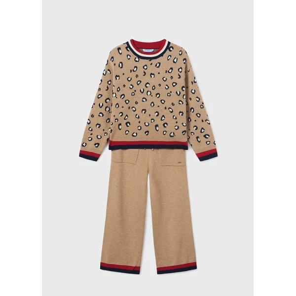 ΠΑΙΔΙΚΟ ΣΕΤ ΠΑΝΤΕΛΟΝΙ ΠΛΕΧΤΟ ΜΠΕΖ PRINT ΚΟΡΙΤΣΙ  MAYORAL 13-07514-050 - Image 3