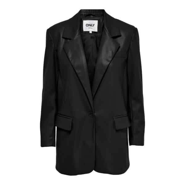 15266893_4107457_front ΓΥΝΑΙΚΕΙΟ ΣΑΚΑΚΙ ΜΑΥΡΟ ONLY LEATHER BLAZER TLR 15266893 - Image 1