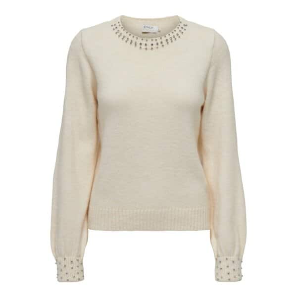 15302060_4301127_front ΓΥΝΑΙΚΕΙΟ ΠΟΥΛΟΒΕΡ ΜΠΕΖ ONLY ALESSIA LS BLING O-NECKKNT NC24 15302060 - Image 1