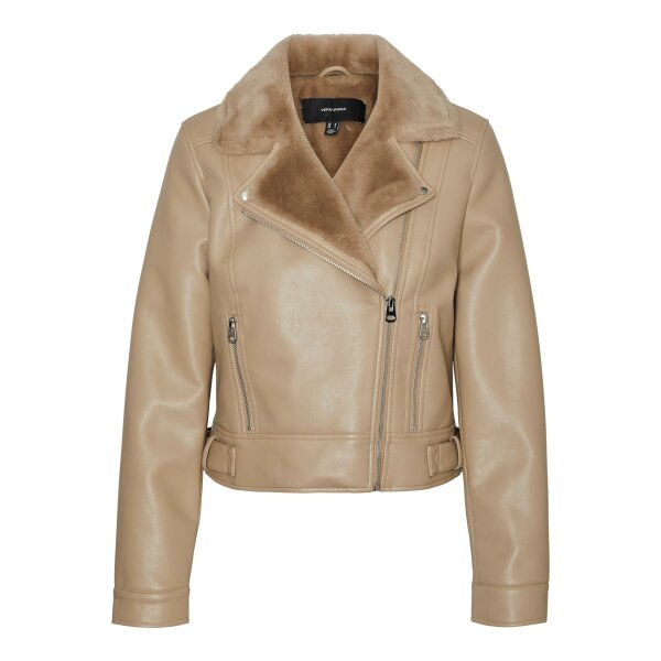 VERO-MODA_Autumnwinter_4287880_10250405 ΓΥΝΑΙΚΕΙΟ ΔΕΡΜΑΤΙΝΟ ΜΠΟΥΦΑΝ  ΜΠΕΖ  VERO MODA SHORT COATED JACKET 10250405 - Image 5